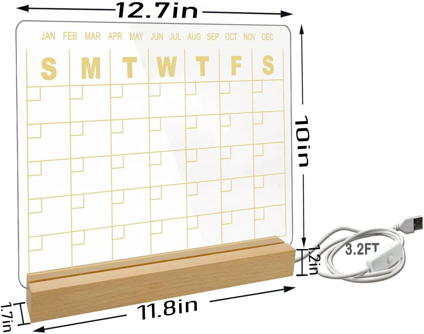 Message Writing Board LED Acrylic Dry Erase Board with Light Includes Colorful Markers Wonderful Gift for Holidays
