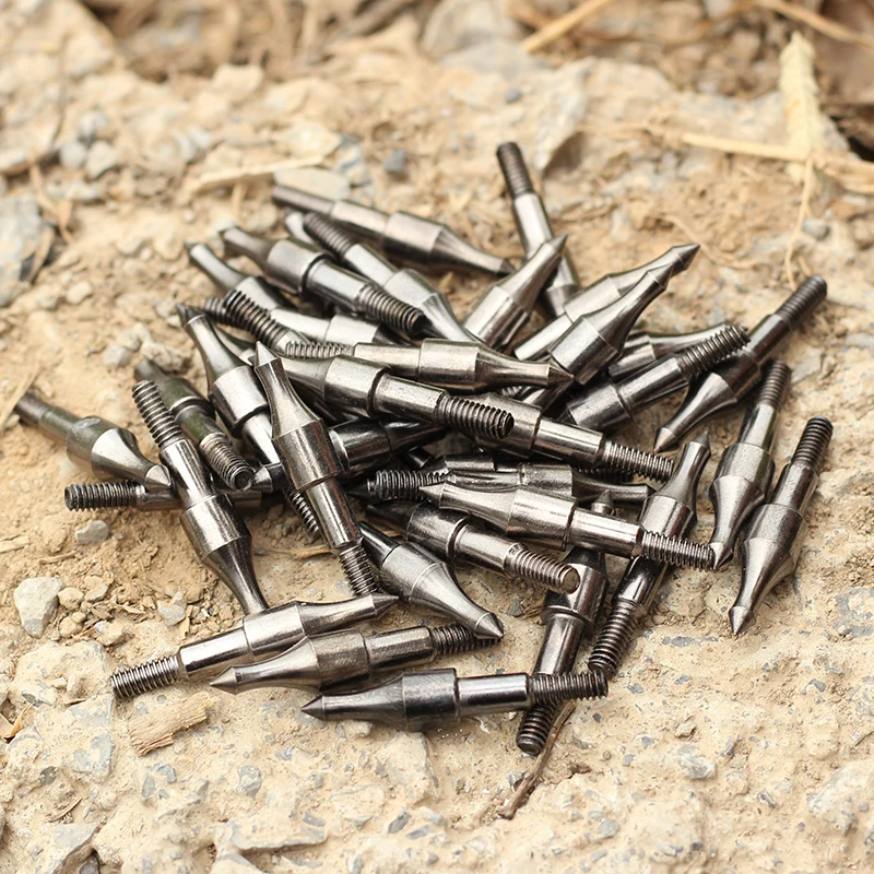 SPG Archery Arrowheads Tips 100 Grain Indoor Compound Bow Target Shooting Practice Replacement Insert Screw Metal Arrows Points