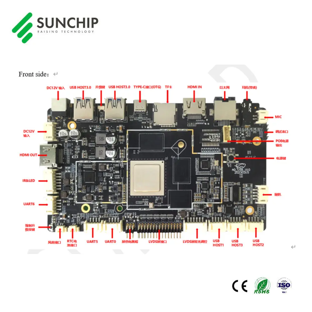 Robot Smart Camera Embedded System Development Boards RK3588 Octa Core 6.0Tops Industrial PCBA for AI Box