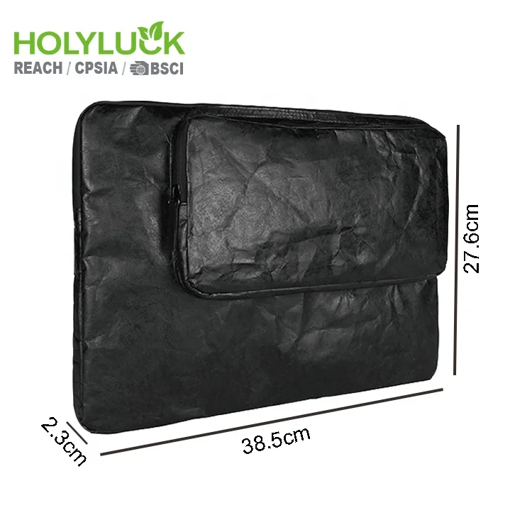 Customized 14 inch waterproof tote bag zipper dupont tyvek paper laptop travel bag with sleeve