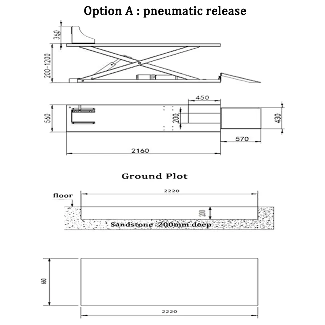 TARGET motorcycle lifts TG-M800 pneumatic lock scissor lift table stand