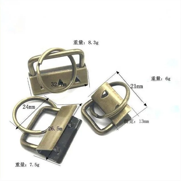 Key Fob Hardware Rainbow Color Vacuum Plating keychain Split Ring For Wrist Wristlets Cotton Tail Clip Webbing