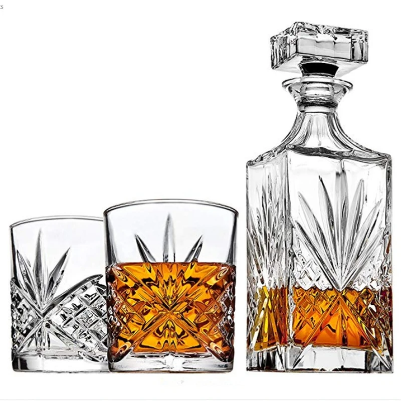 Promotional whiskey decanter gift set whiskey decanter and glass set for sale