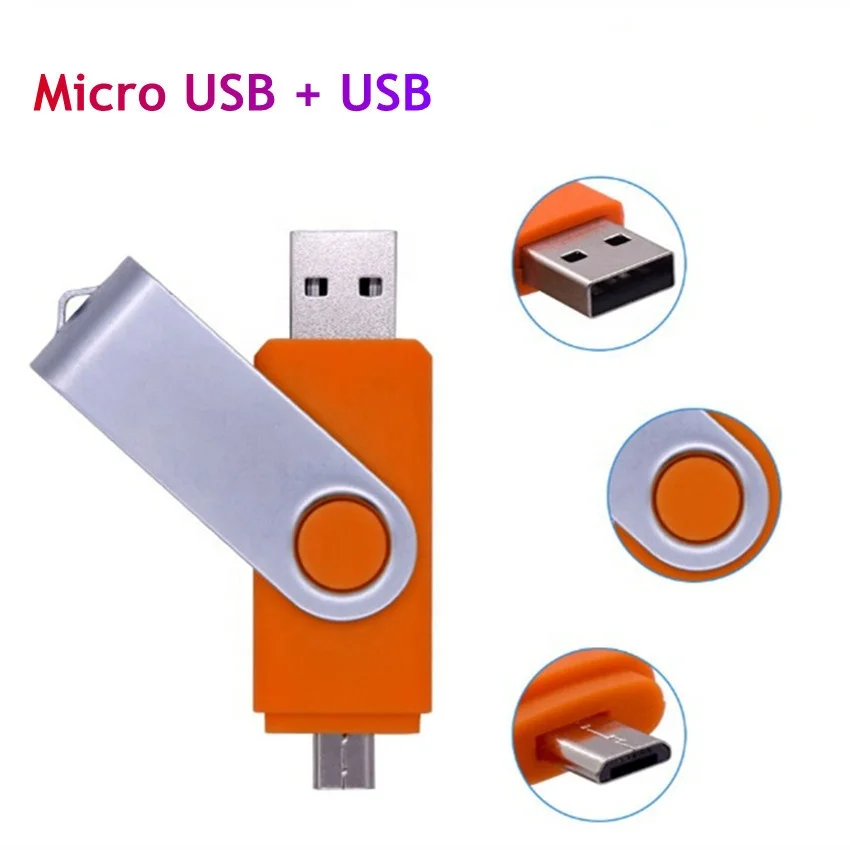 Low Price electronic gadgets Brand New pen Drive 16gb 32gb 64gb 128gb 2 in 1 Metal swivel OTG Usb Flash Drives