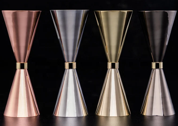25ml/50ml 30ml/60ml 45ml/60ml Vodka Whiskey Jigger Bar 20-50 ml 1oz/2oz Rose Gold Measuring Jigger Cocktail Measuring Cup