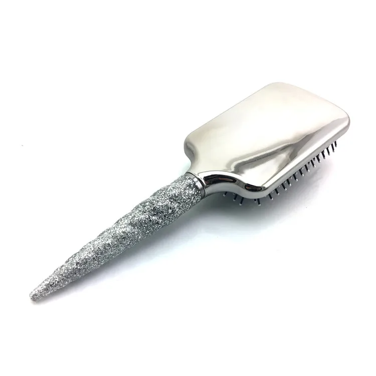 Gold Roller Custom Logo Anti Static Soft Nylon Styling Comb Wave Detangle Curved Vented Hair Brush