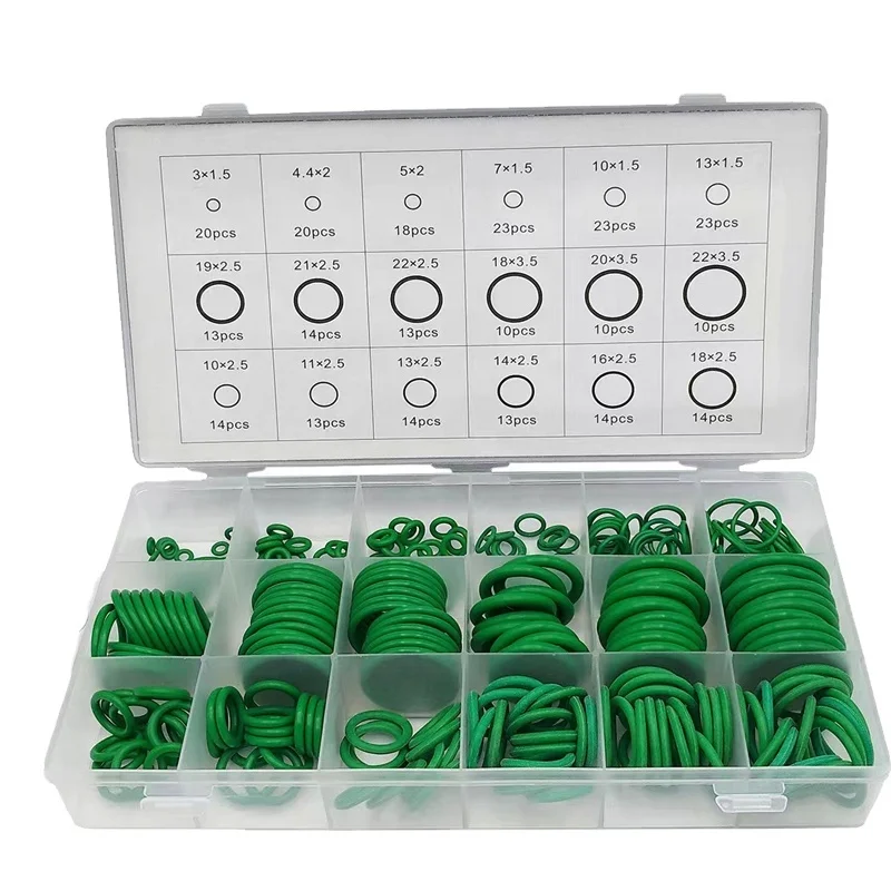 18 sizes 279pcs assortment NBR green rubber o ring kit
