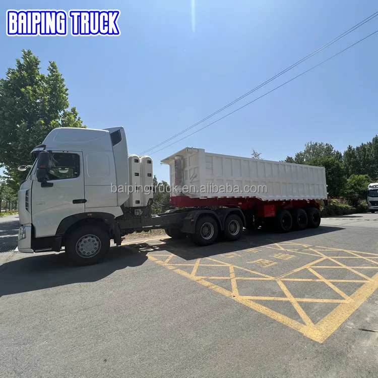 4 Axle Gooseneck Semi End Truck Capacity Unloading Side Aluminium Dump-trailer 6 Axle 70ton Dump Tipper Dump Bed Trailer