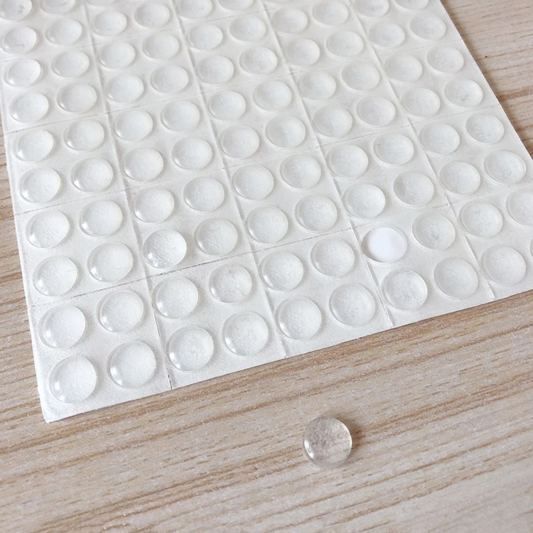 Clear Removable Sticky Adhesive Reusable Transparent Double Sided Round Nano Gel Mat for Wall Metal