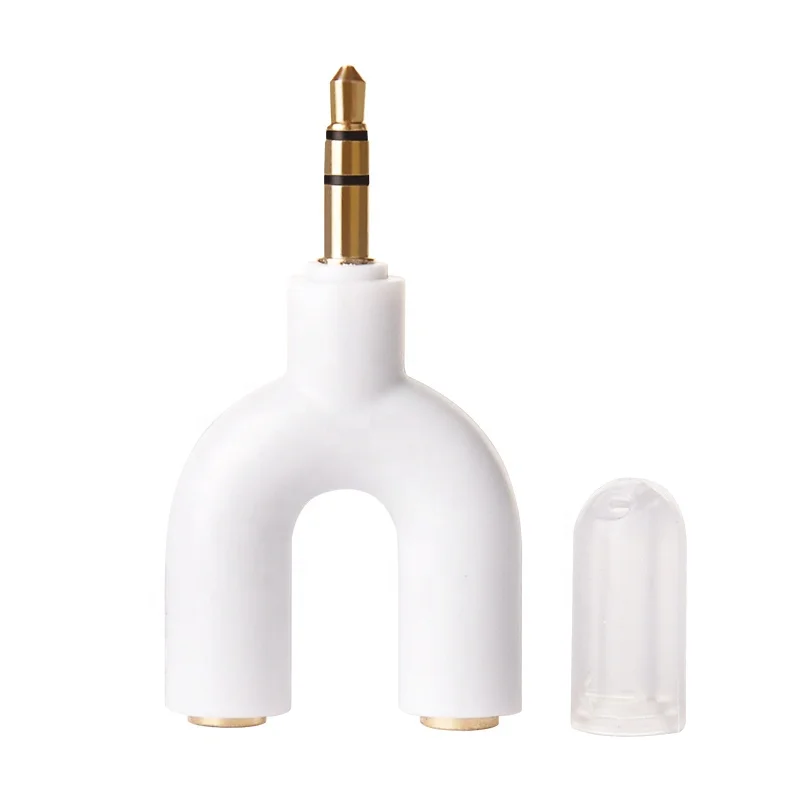 USENGKA 2 in 1 Audio Splitter 3.5mm Earphone Splitter Hub Adapter Converter Connector Music Sharing