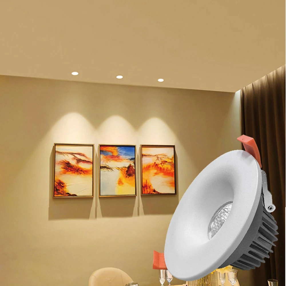 KNX Control Smart Lighting Flicker Free Technology Cutout75mm 7W Dimmable COB LED Anti-glare Downlight