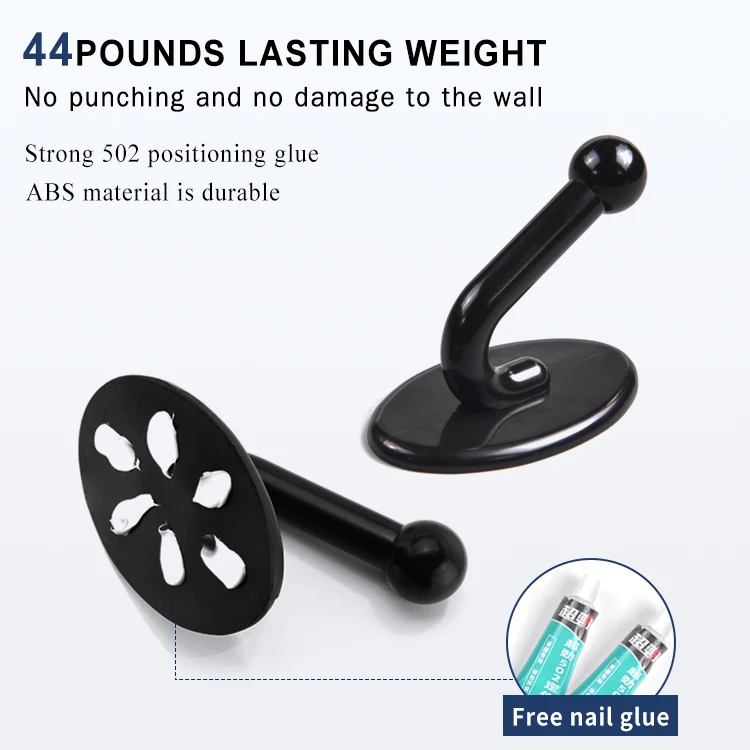 Multi Functions Towel Hanging Individual Hook Black White Suction Towel Hanger Hooks To Stick