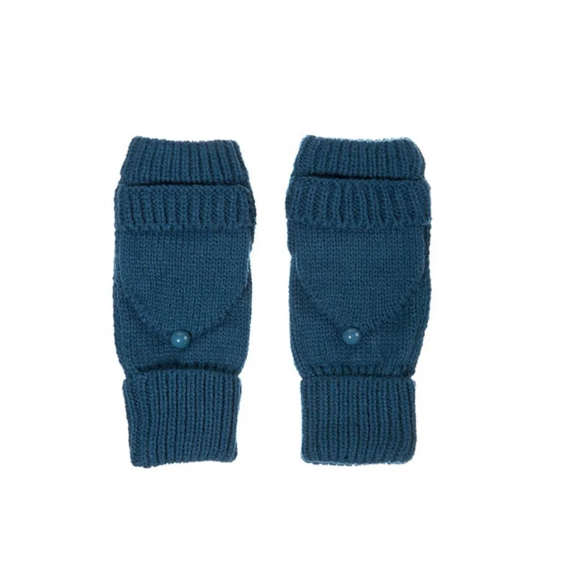 
Wholesale Acrylic Winter Half finger Mittens Knitted Indoor One Finger-Gloves 