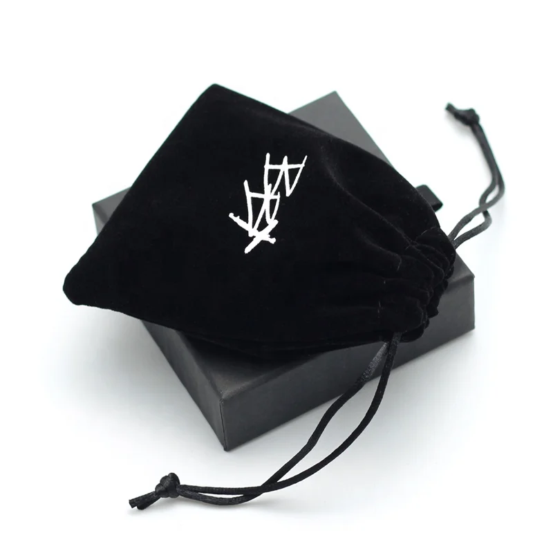 Factory Custom   Gift Ring Earings Bag Drawstring Packaging Velvet Pouch Flannelette Jewelry Bag with logo