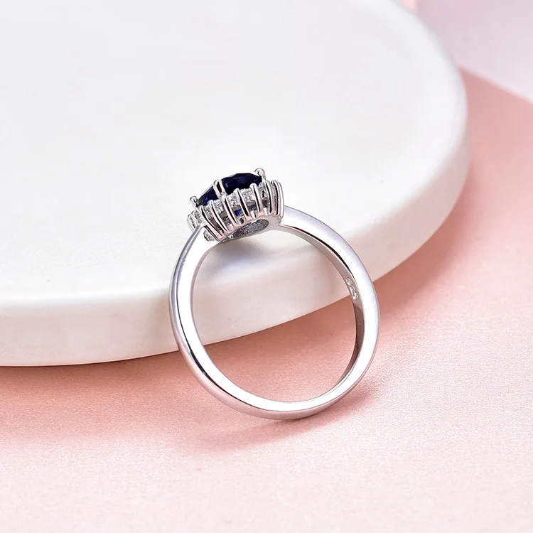 6*8mm Oval Shape Diamond Engagement Wedding Ring for Women Classic Gold Plated with Claw Setting 925 Silver Main Stone Glass