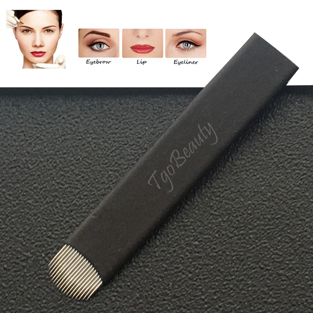 Wholesale Flexible 0.2mm Black Microblading Needle Blade Eyebrow Tattoo Needles for Semi Permanent Makeup Beauty