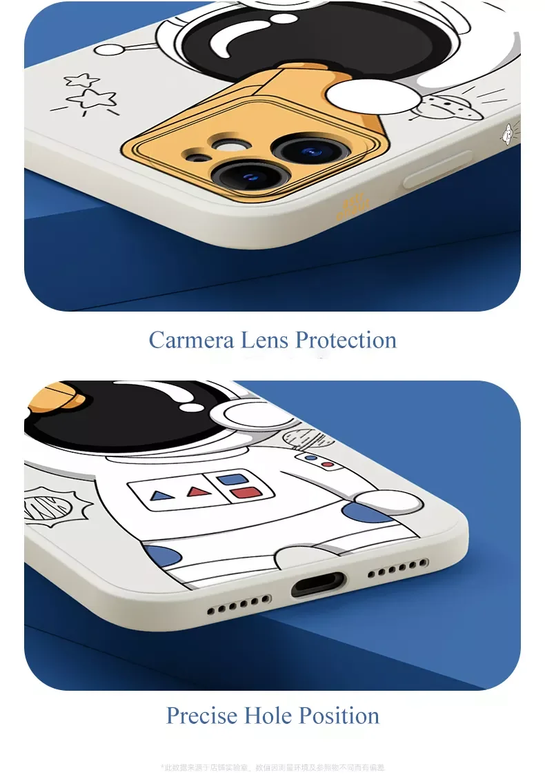 Ins Style Astronauts Spaceman Printing Phone Case Silicone Cute Cartoon Design Cover Case for iPhone 13 11 12 PRO MAX 6 7 8 x xs