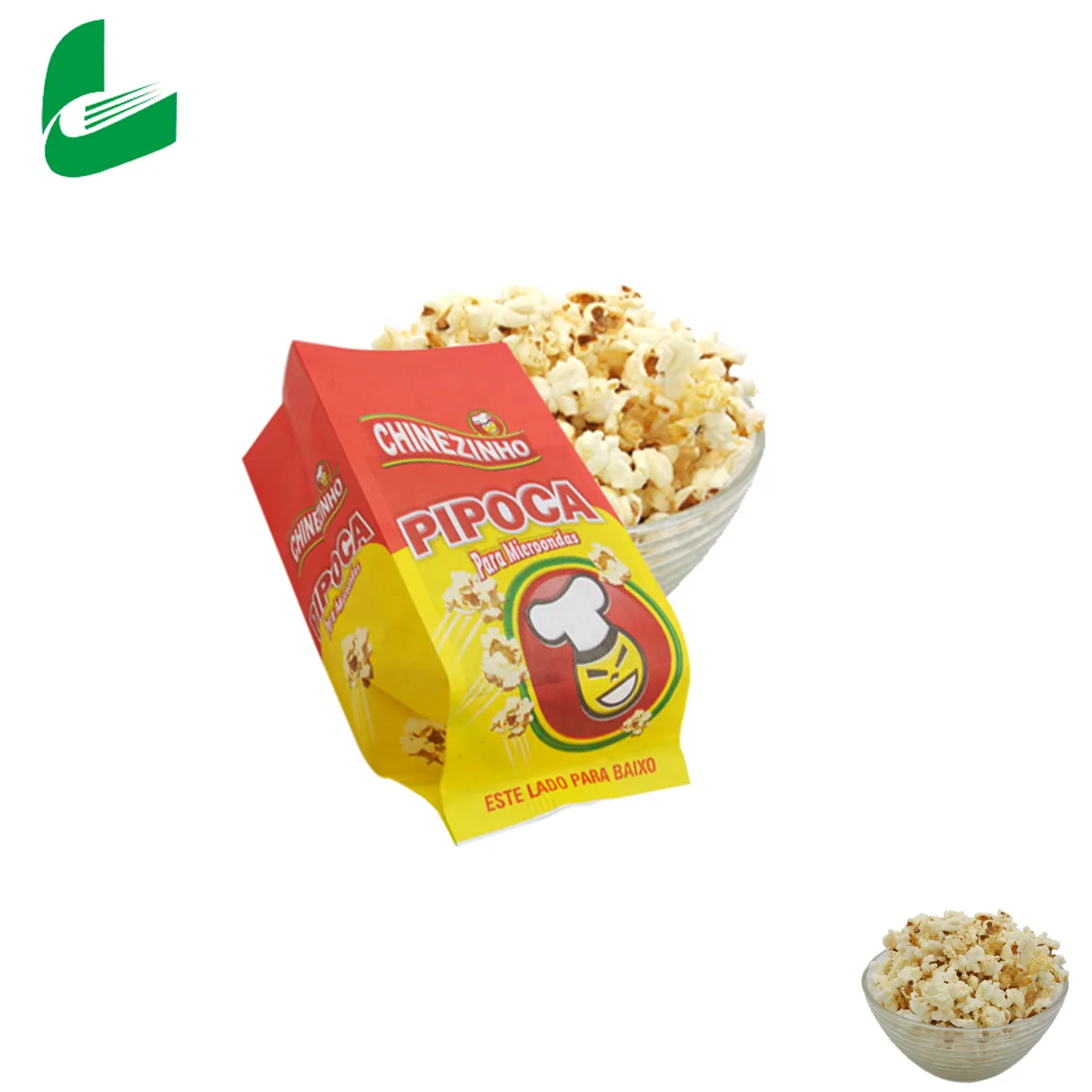 Jinan Huafeng printing food grade greaseproof biodegradable food grade kraft paper microwave popcorn paper bag