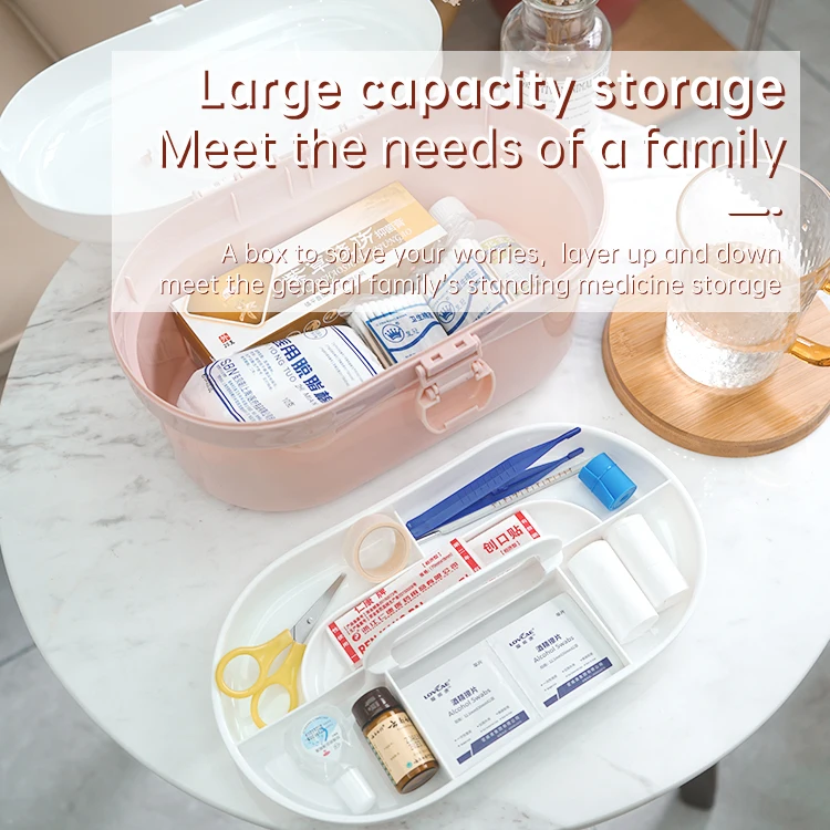 Household Travel Plastic Storage Container First Aid Kit Medical Box Medicine Chest Portable Plastic Pill Storage Box