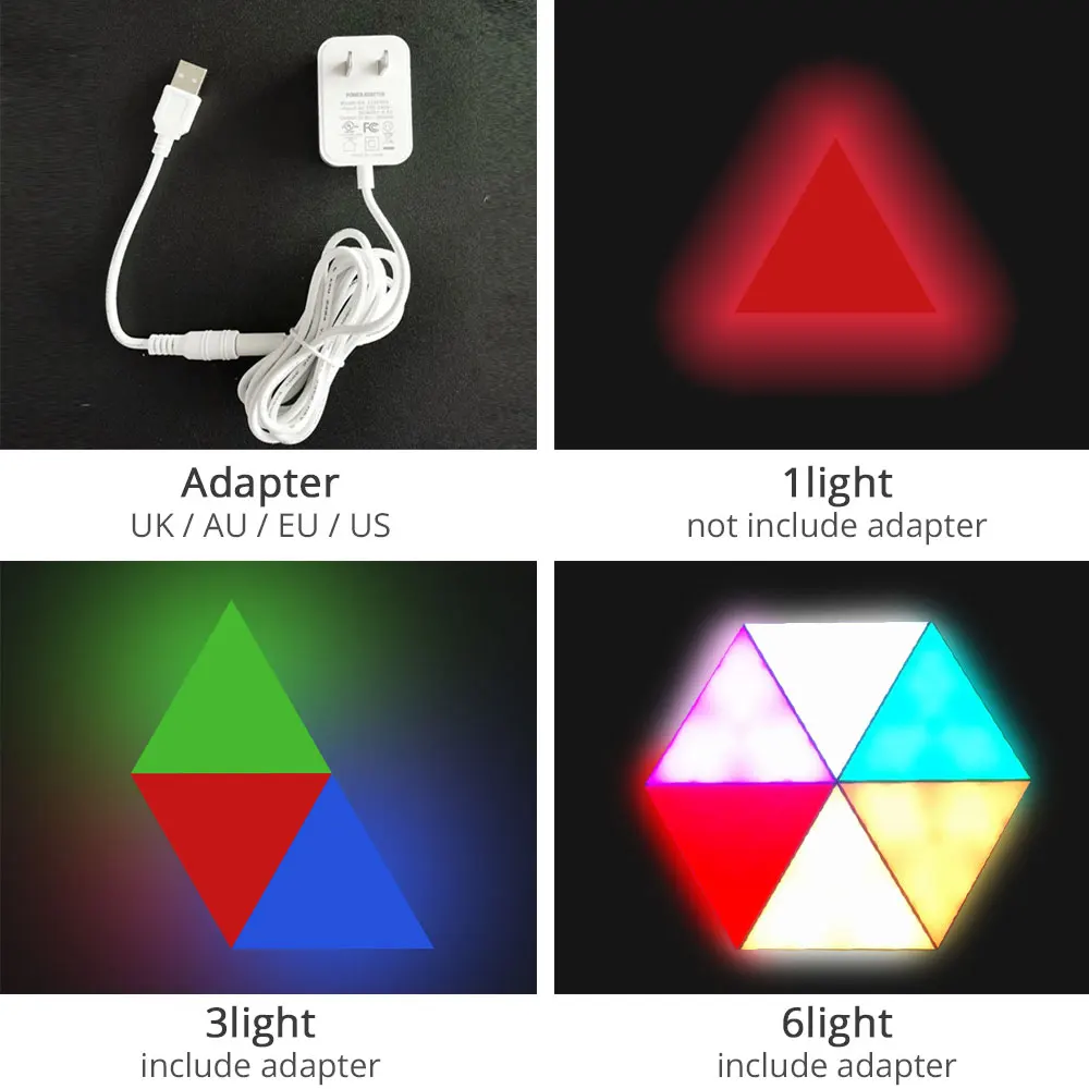  Хит продаж 2021 светодиодный настенный светильник с управлением через мобильное приложение шестигранные светильники для самостоятельной сборки Amazon