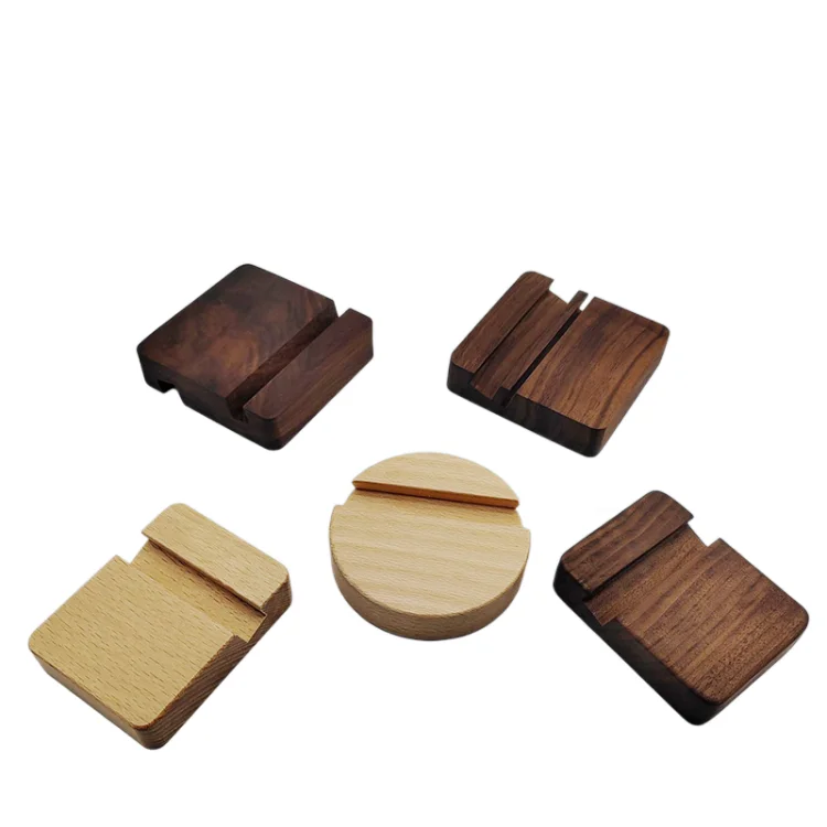 Black walnut beech wood mobile Phone Stand wooden phone holder office holiday gift