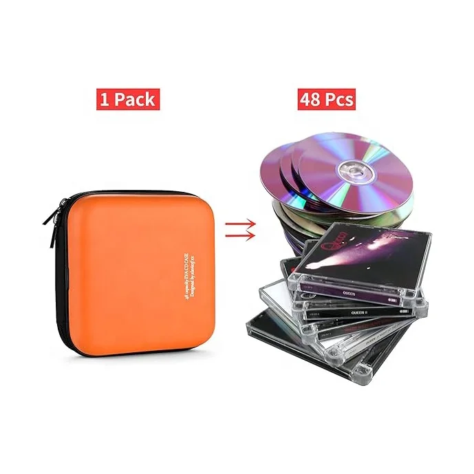 Custom Logo Factory OEM Mini Waterproof Protective CD Storage Box Case Kids Travel Carrying EVA CD DVD Bags & Cases with Zipper