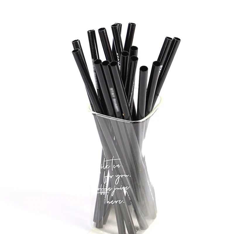 Экологичные чайные соломинки boba широкая пластиковая Питьевая соломинка черная тритановая многоразовая чайная из