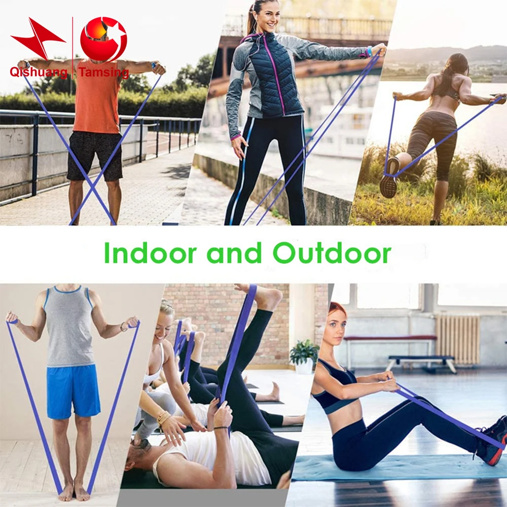 Wholesale Workout Pull Up Assist Exercise Band Fitness Long Elastic Band TPE Resistance Stretching Band Set