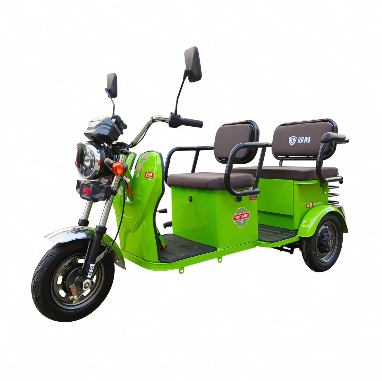 Factory direct tuk tuk electric tricycle can be 1000W can be equipped with front disc brake lovely appearance fruit green