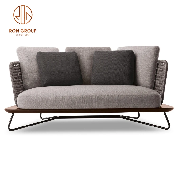 Wholesale OEM Hotel Balcony Terrace Bistro Outdoor Furniture Metal Legs French Backyard Terrace Poly Rattan Wicker Garden Chairs