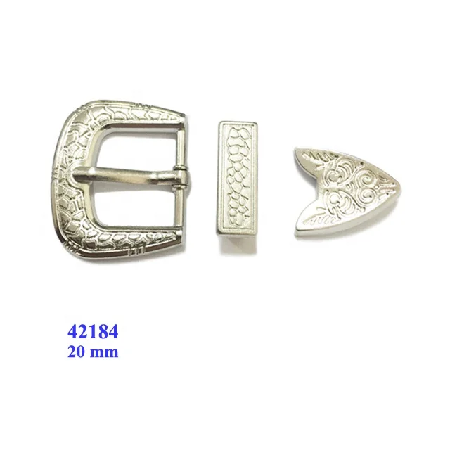 Custom Cowboy Western Belt 3 Pieces Buckle Set For Shoes 20 mm