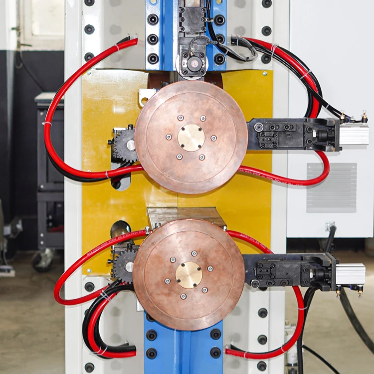 Car fuel tank welders bellow side longitudinal wire mesh water tank sink rolling corrugated fins wall panel seam welding machine