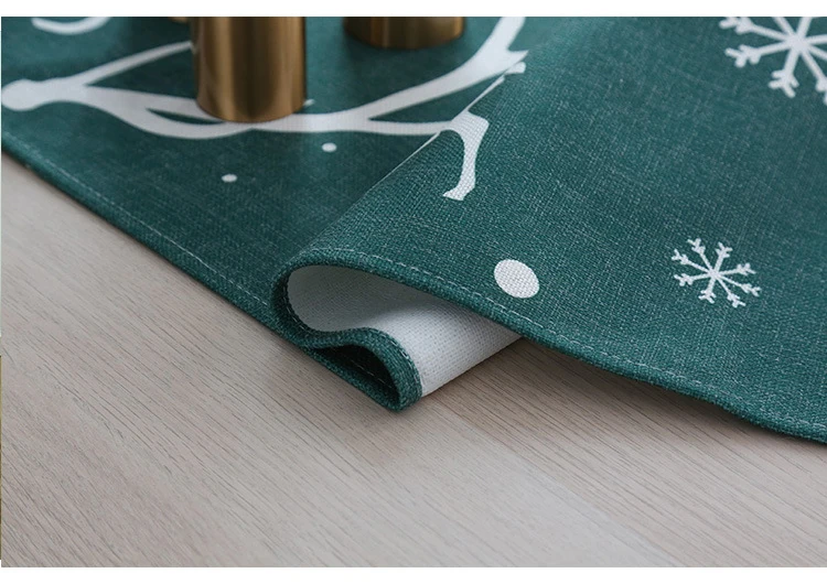 Christmas table runners polyester waterproof Xmas Tree Snowflake deer gnome Plaid Table Runner