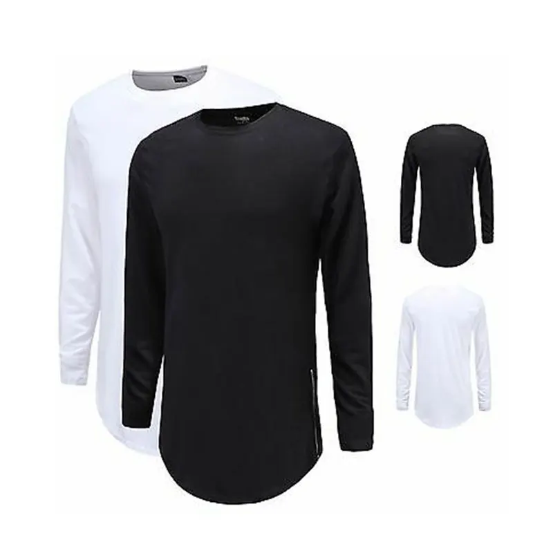 Wholesale 100% Combed Cotton Blank White Long Sleeve T shirt