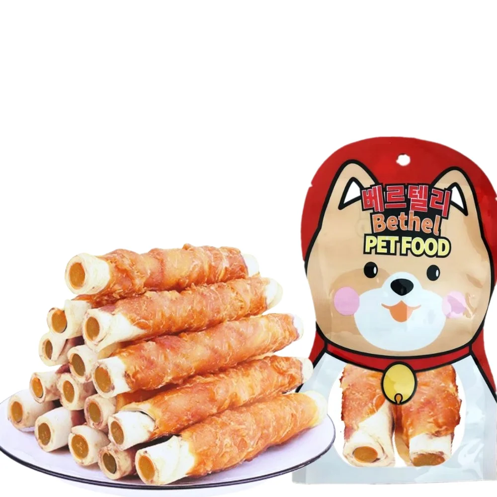 wholesale pet dog chew snacks premium natural meat dog treats  Chicken meat &cowhide stick Sweet potato filling dog food