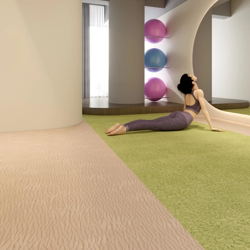 PVC Flooring Sand Grain Design Suelo Vinilico Spc Flooring Piso China Made Factory De 5mm 7mm 9mm Industrial Indoor Customizable