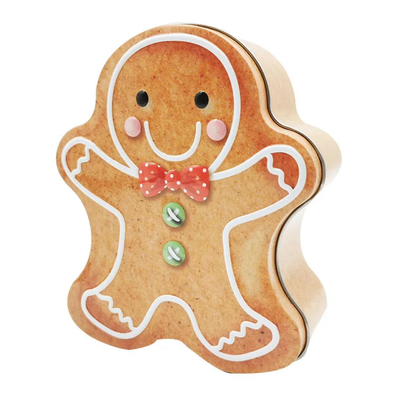 Christmas tin box gingerbread man Santa Claus cans candy chocolate tinplate box cookies iron box