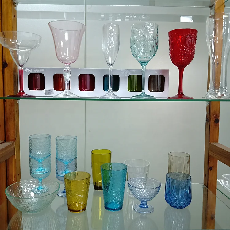 
Wholesale old fashion Goblet Wine Glass Cup plastic reusable champagne wine glass 