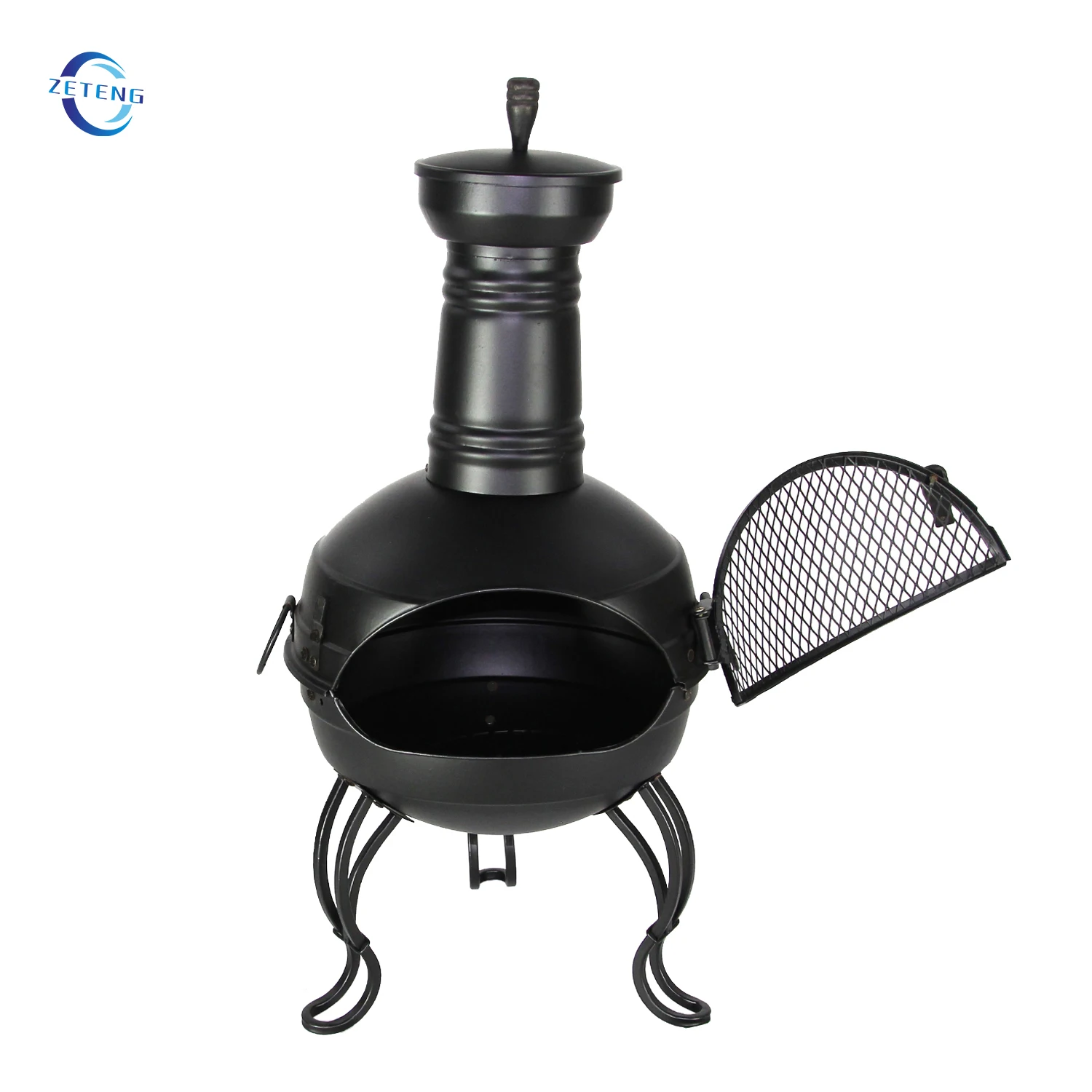 ZT Garden Fireplace Weatherproof Patio Stove Terrace Chimney Wood Burning Outdoor Firepit
