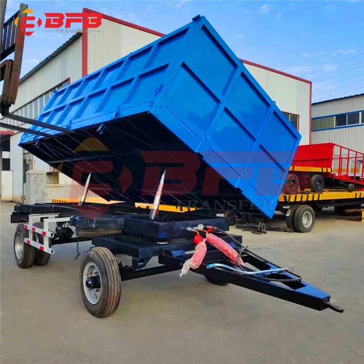 Low price trailer 4 wheels agricultural dump 10 tons farm tipping trailer