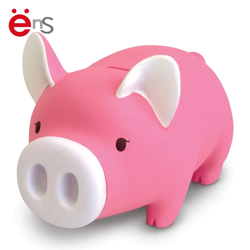 Novelty Design Vinyl Material Toys Pig Shaped Plastic Cute Piggy Bank