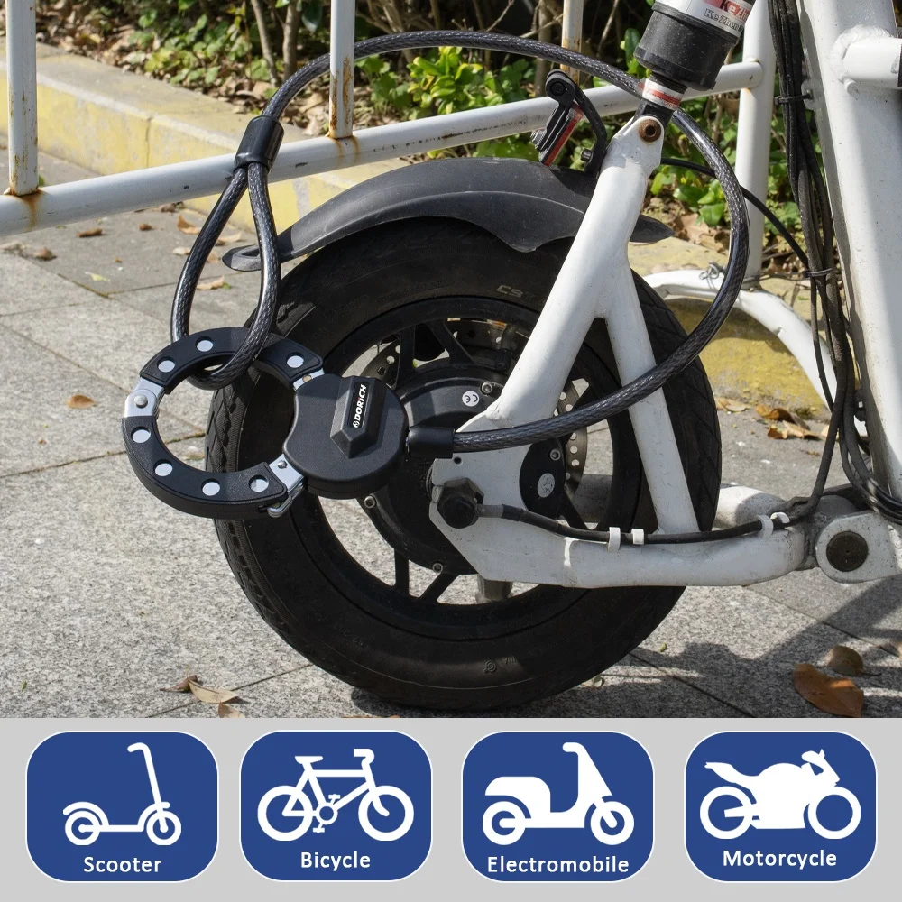 Security Anti Theft Motorcycle Single Handcuff Chain Lock with 12 x 100 Cable Heavy Duty electric scooter Handcuff Lock with Key