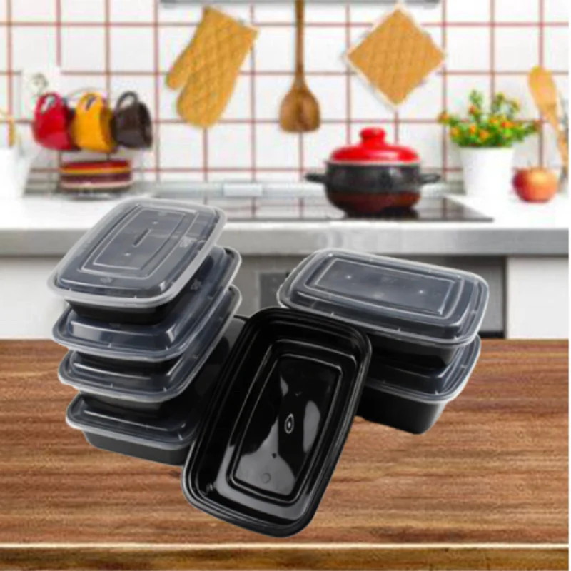 Microwavable airtight disposable pp plastic food container lunch box fast food containers with lids