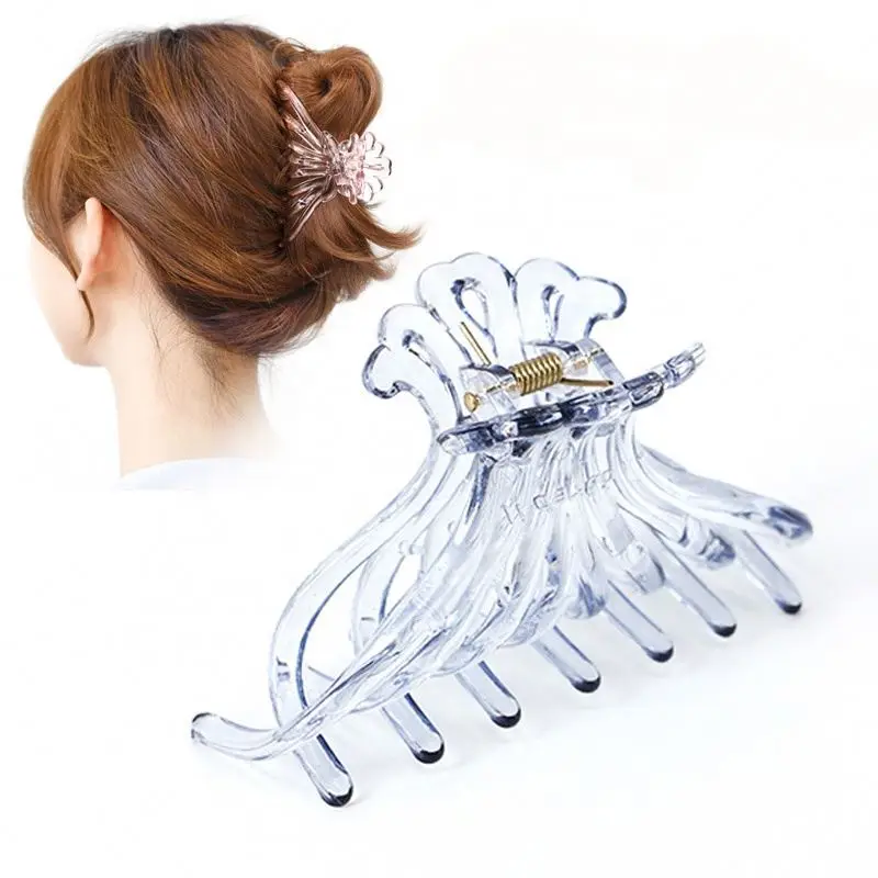
2021 New Claw Clip For Women Colorful Plastic Hair Claw Large Size Hair Clamps Crab Headwear 