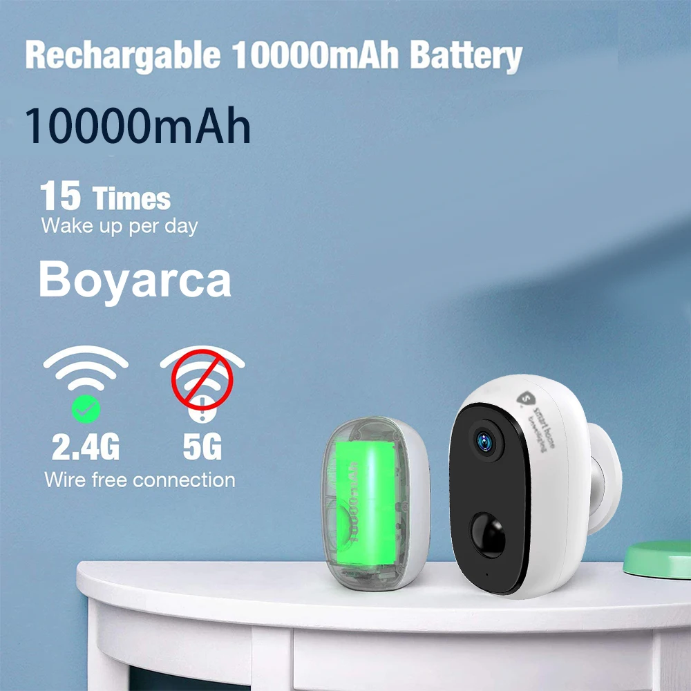 Tuya Smart Full HD Wide View Angel Two Way Audio Waterproof Security Cameras with Battery IP Camera Work With Alexa Google Home