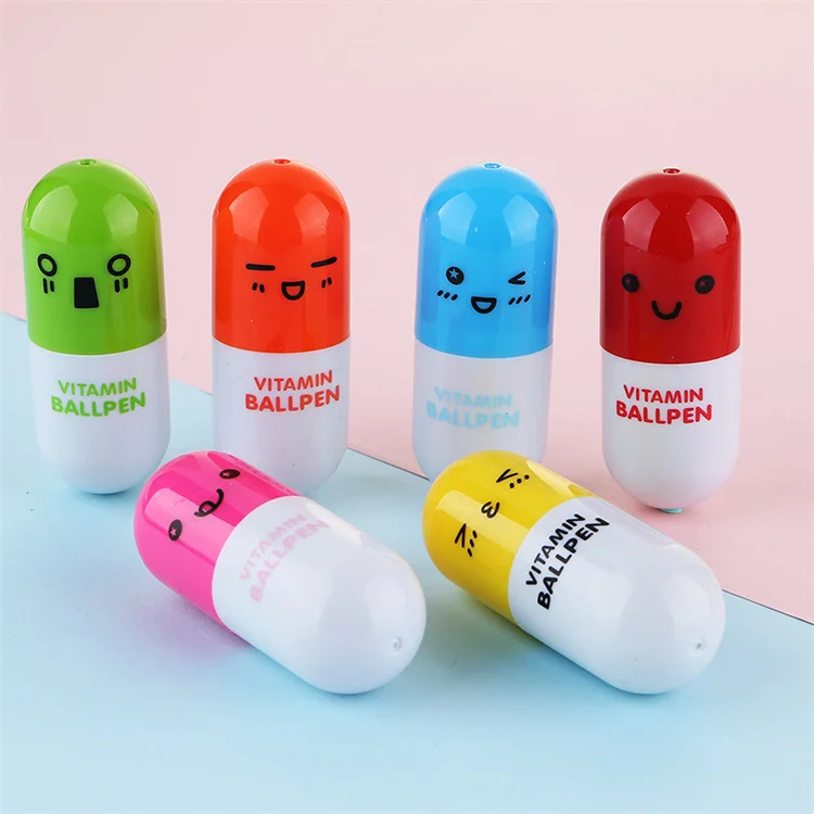 Hot-Selling Cute Portable Pill Shaped Pen Advertising Retractable mini Ballpoint Pen