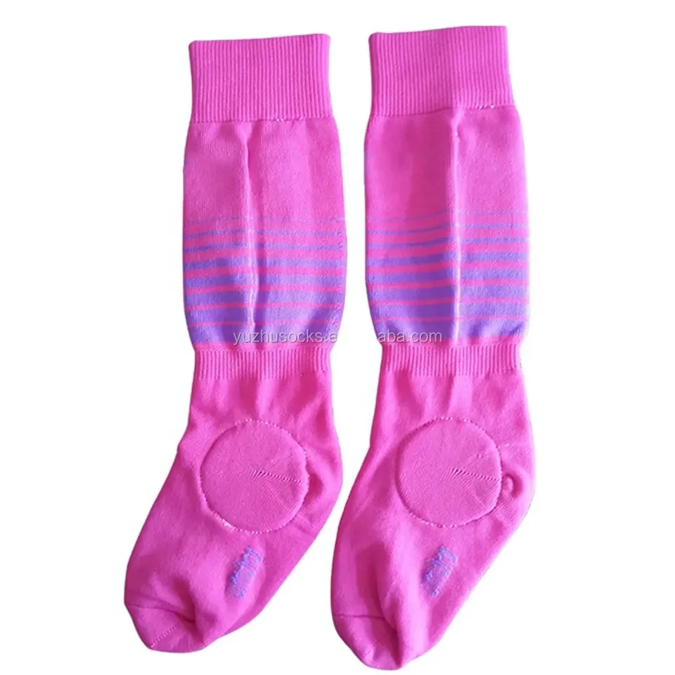 Custom men athletic soccer football shinguardsock horse riding football lacrosse shin guard crew sport socks with pocket