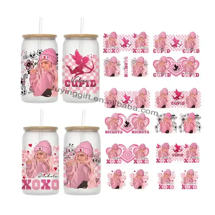 New Nice Custom karol g UV DTF Cup Wrap Decal Sticker for 16 oz uv dtf cup wraps