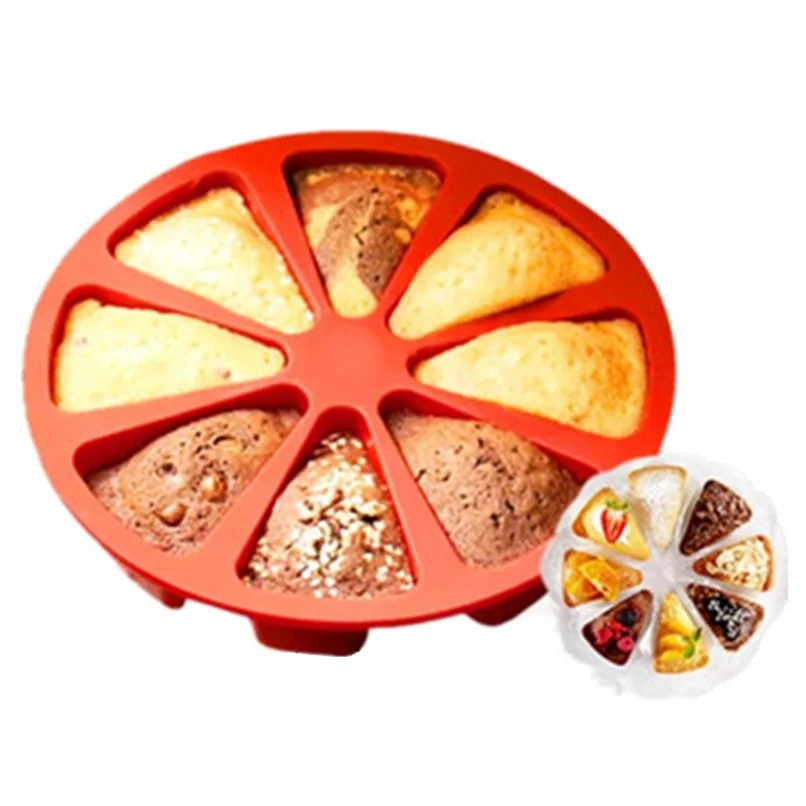 Cake Tools And Supplies Food grade silicone 8 cavity round dessert baking bakeware Scone cake mold