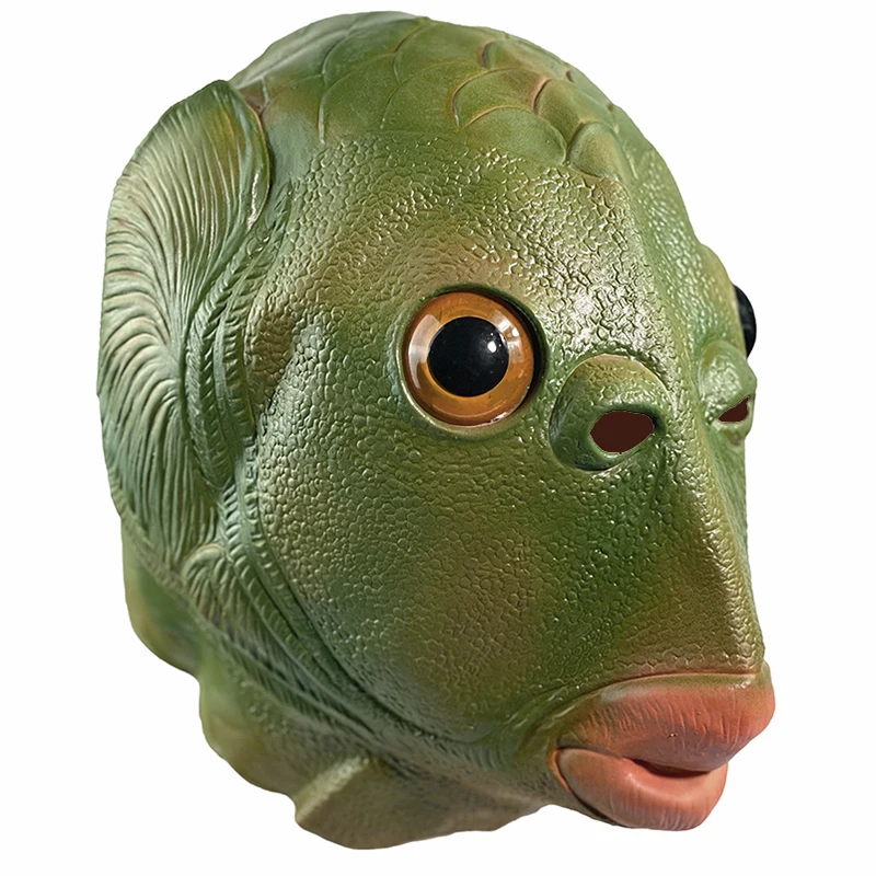 
Green Fish Head Mask Rubber Party Helmet Animal Monster Fish Headgear For Carnival Party Cosplay Prop/ 